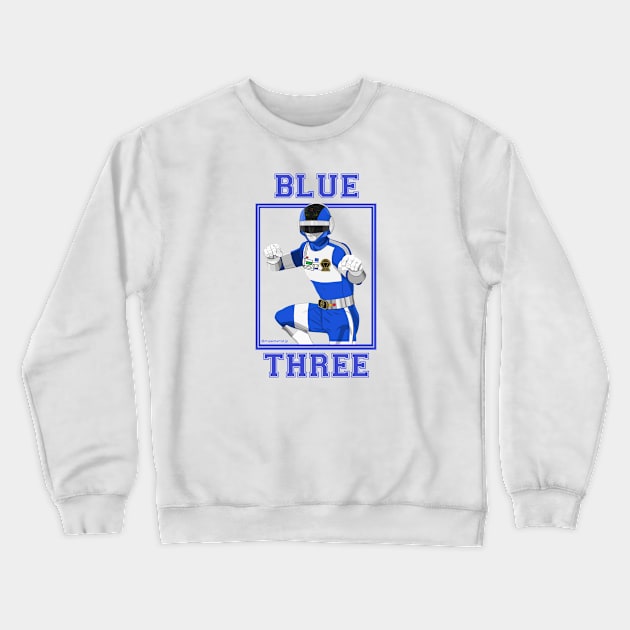 Blue Three Crewneck Sweatshirt by Zapt Art